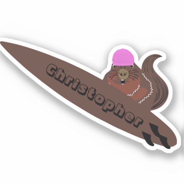 Pegatina Naughty Squirrel #174 Surfing (Anverso)