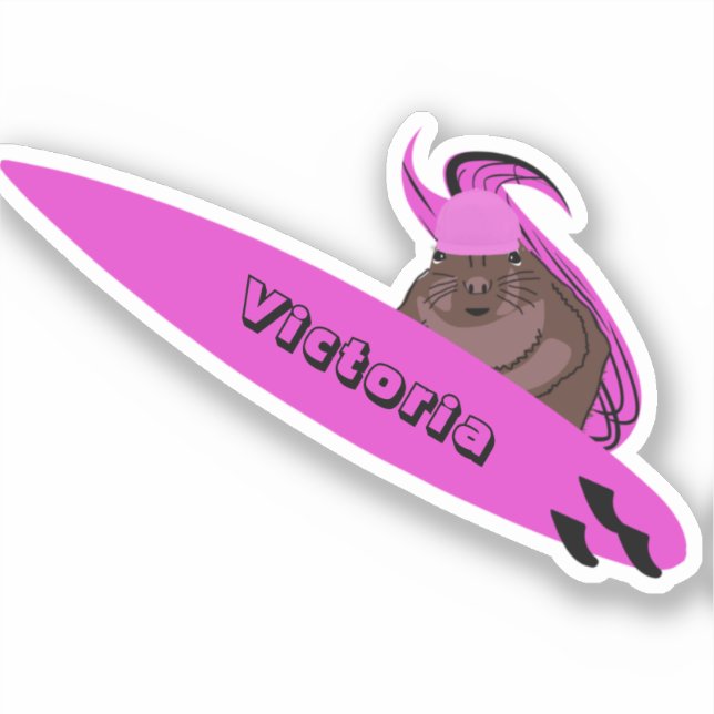 Pegatina Naughty Squirrel #1760 Surfing (Anverso)