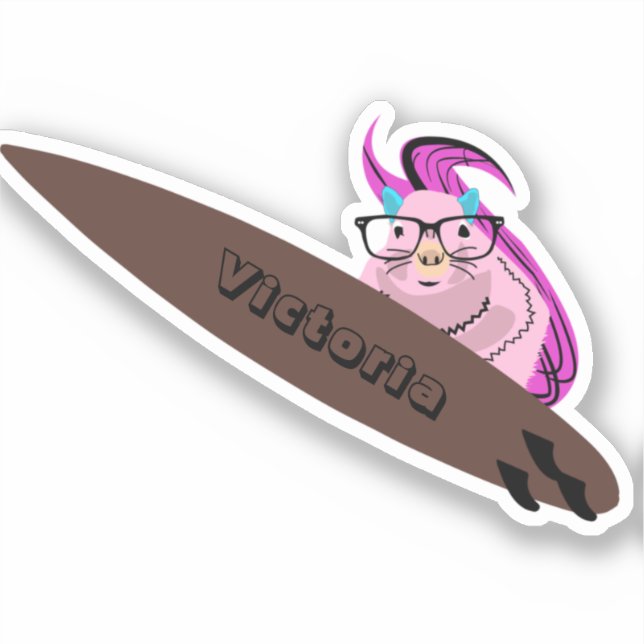 Pegatina Naughty Squirrel #1766 Surfing (Anverso)