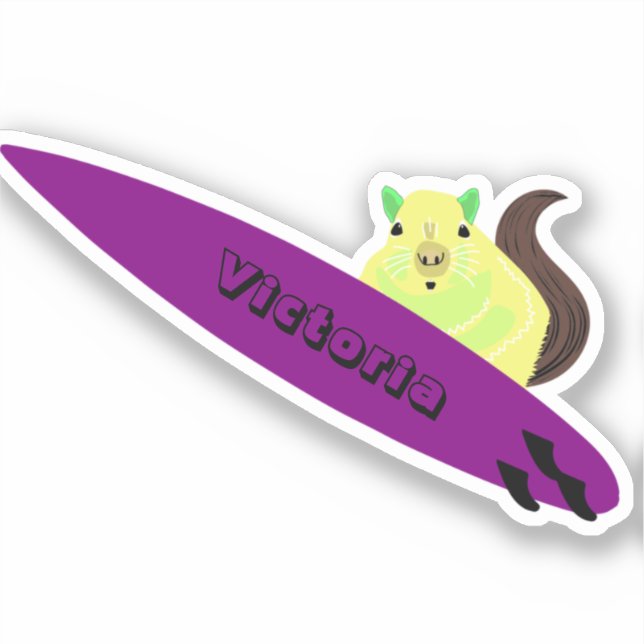 Pegatina Naughty Squirrel #1768 Surfing (Anverso)