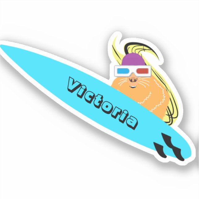 Pegatina Naughty Squirrel #1785 Surfing (Anverso)