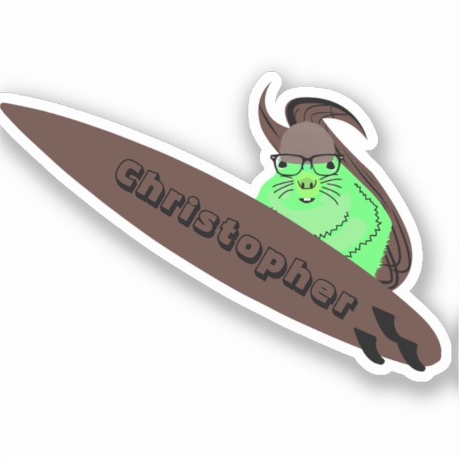 Pegatina Naughty Squirrel #178 Surfing (Anverso)