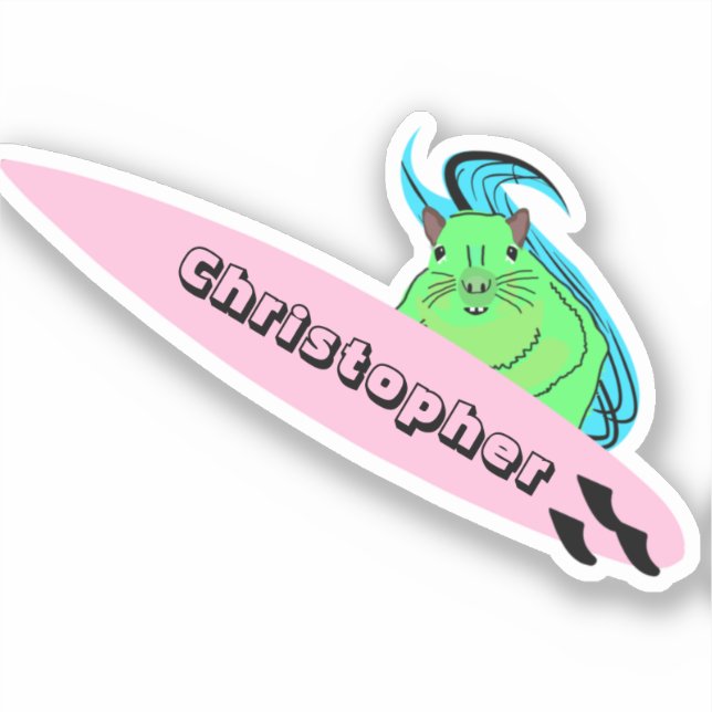 Pegatina Naughty Squirrel #179 Surfing (Anverso)