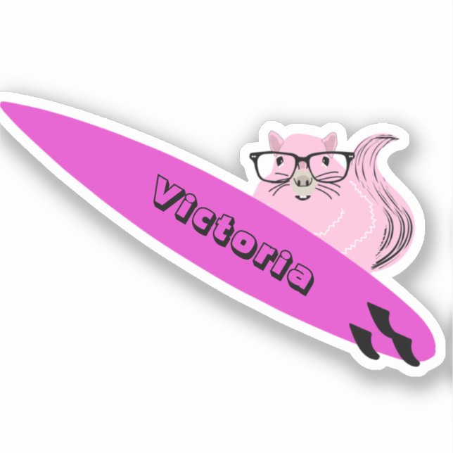 Pegatina Naughty Squirrel #1828 Surfing (Anverso)