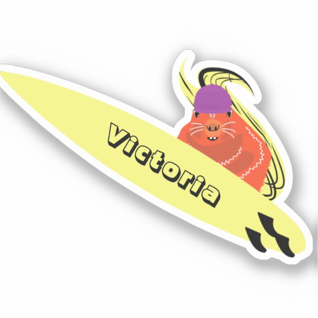 Pegatina Naughty Squirrel #1829 Surfing (Anverso)