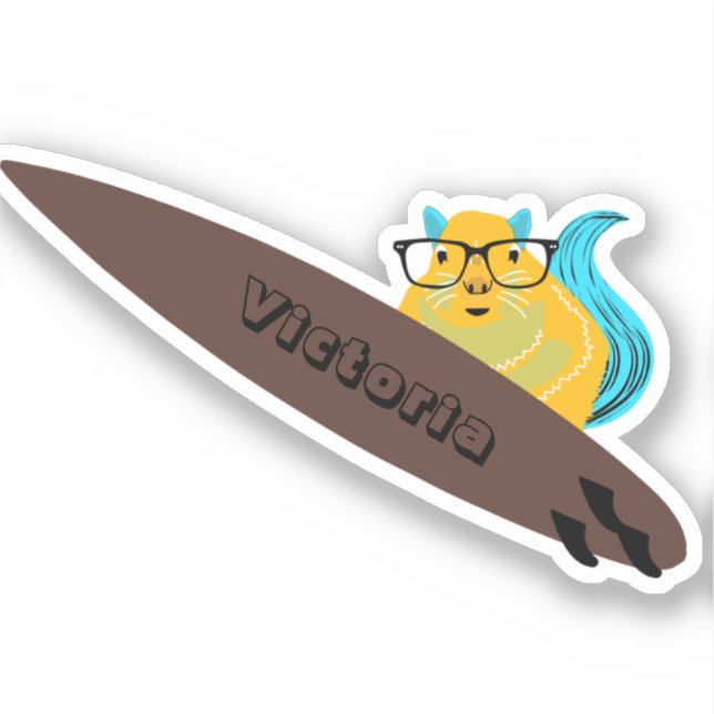 Pegatina Naughty Squirrel #1836 Surfing (Anverso)