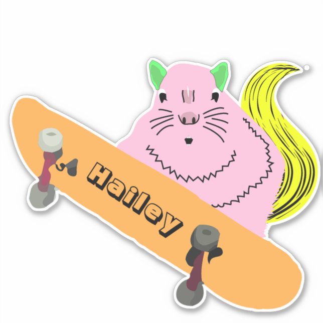 Pegatina Naughty Squirrel #187 Hailey Skateboarding (Anverso)