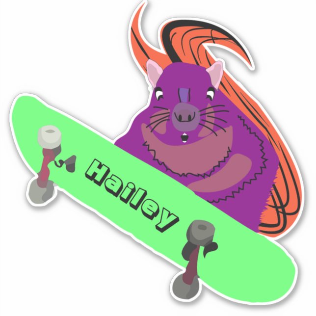 Pegatina Naughty Squirrel #188 Hailey Skateboarding (Anverso)
