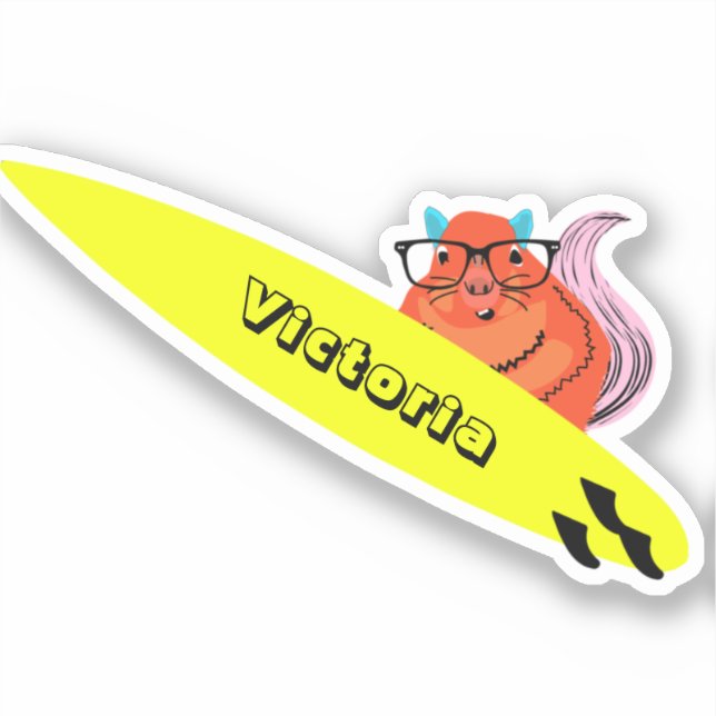 Pegatina Naughty Squirrel #1892 Surfing (Anverso)