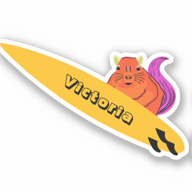 Pegatina Naughty Squirrel #1893 Surfing (Anverso)