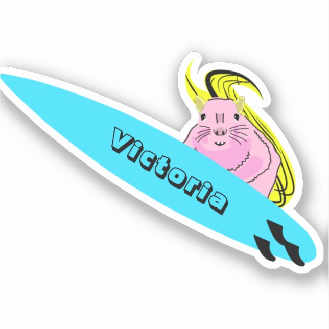 Pegatina Naughty Squirrel #1902 Surfing (Anverso)