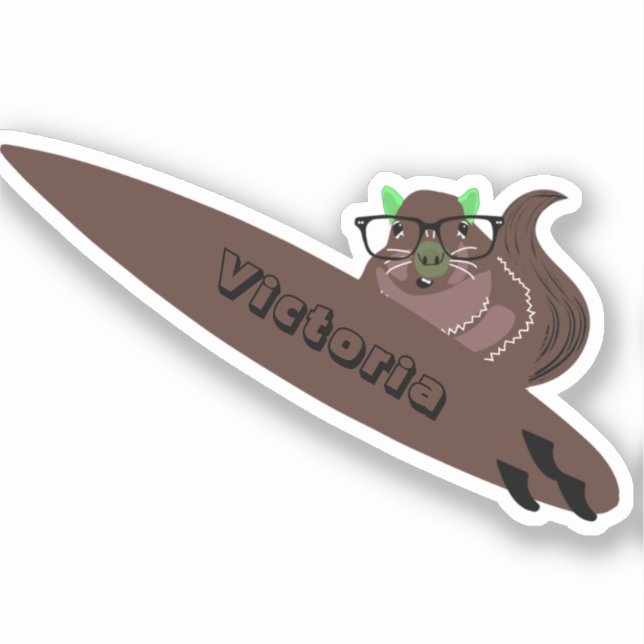 Pegatina Naughty Squirrel #1951 Surfing (Anverso)