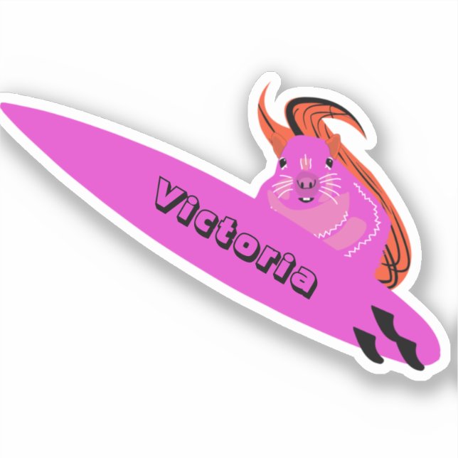 Pegatina Naughty Squirrel #1955 Surfing (Anverso)