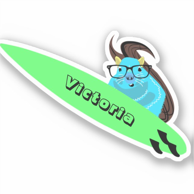 Pegatina Naughty Squirrel #1988 Surfing (Anverso)