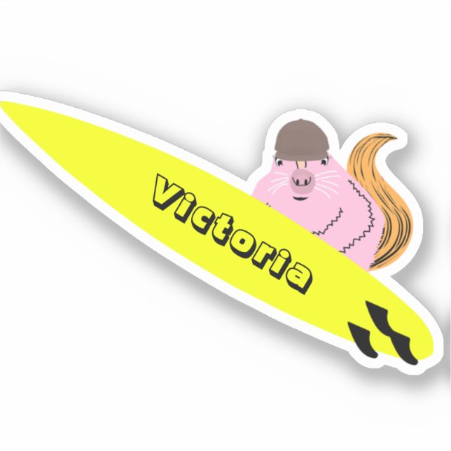Pegatina Naughty Squirrel #1994 Surfing (Anverso)
