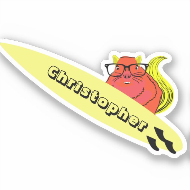 Pegatina Naughty Squirrel #203 Surfing (Anverso)