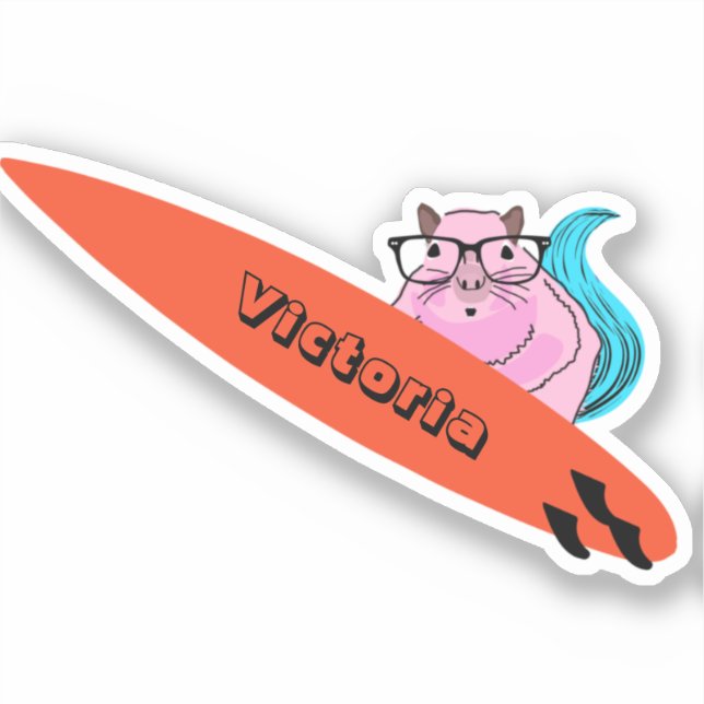 Pegatina Naughty Squirrel #2118 Surfing (Anverso)