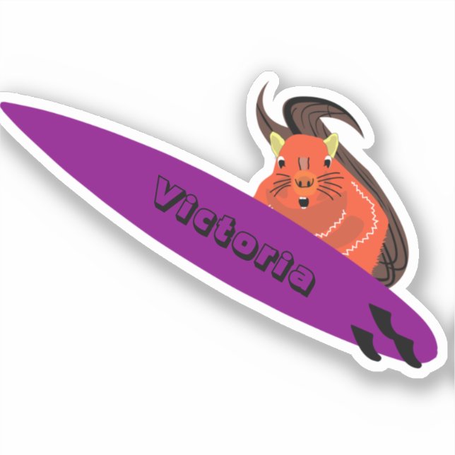 Pegatina Naughty Squirrel #2143 Surfing (Anverso)