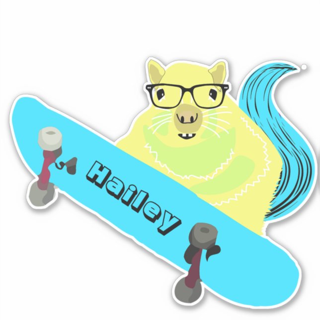 Pegatina Naughty Squirrel #215 Hailey Skateboarding (Anverso)