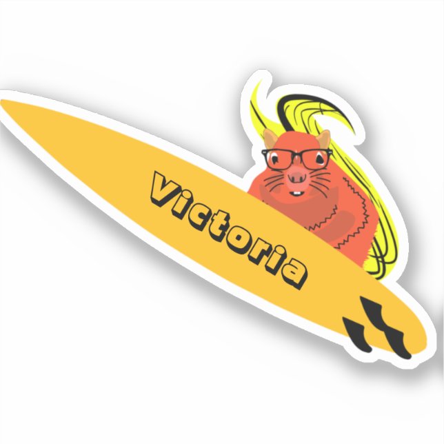 Pegatina Naughty Squirrel #2186 Surfing (Anverso)