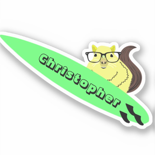 Pegatina Naughty Squirrel #219 Surfing (Anverso)