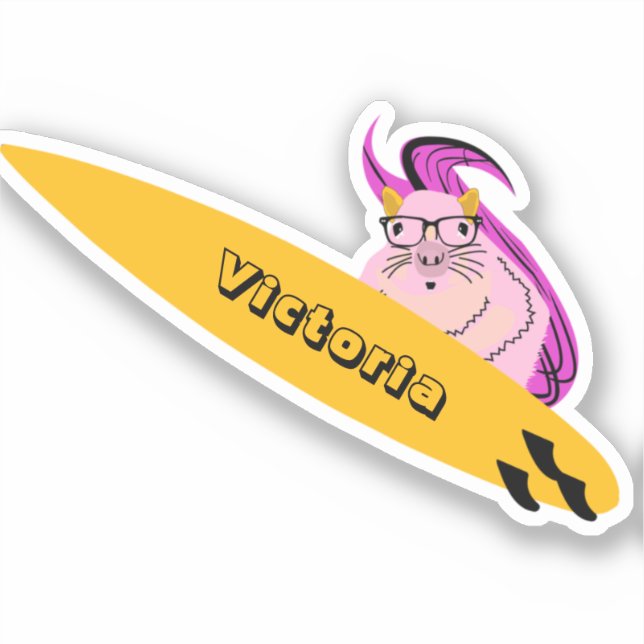 Pegatina Naughty Squirrel #2274 Surfing (Anverso)