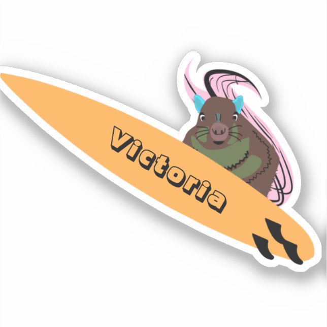 Pegatina Naughty Squirrel #2443 Surfing (Anverso)