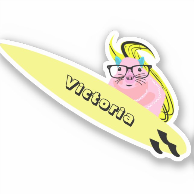 Pegatina Naughty Squirrel #2471 Surfing (Anverso)