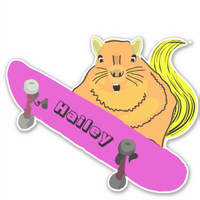 Pegatina Naughty Squirrel #269 Hailey Skateboarding (Anverso)