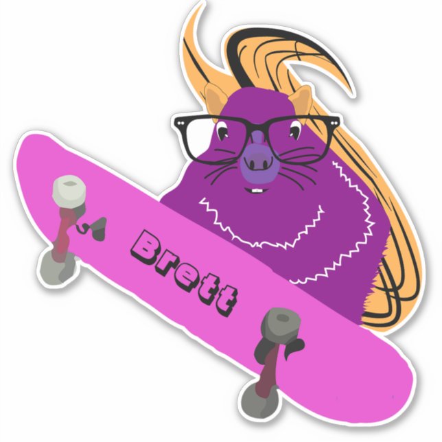 Pegatina Naughty Squirrel #300 Brett Skateboarding (Anverso)