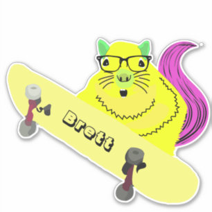 Pegatina Naughty Squirrel #312 Skateboarding