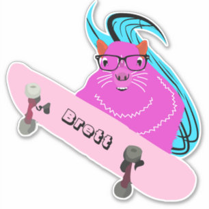 Pegatina Naughty Squirrel #322 Skateboarding