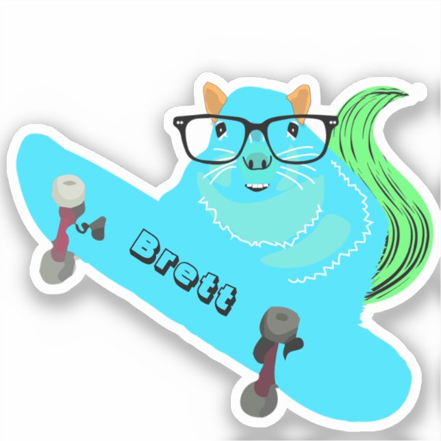 Pegatina Naughty Squirrel #353 Brett Skateboarding (Anverso)