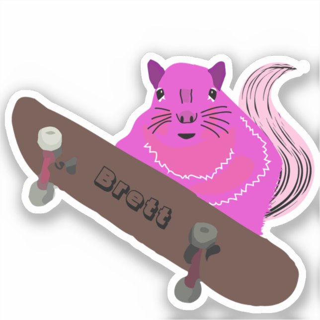 Pegatina Naughty Squirrel #367 Brett Skateboarding (Anverso)