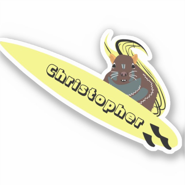 Pegatina Naughty Squirrel #373 Surfing (Anverso)
