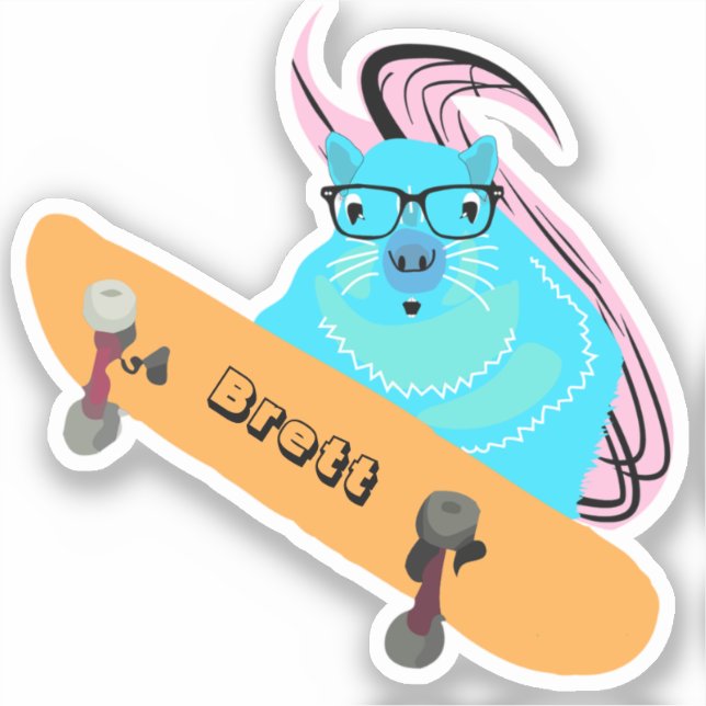 Pegatina Naughty Squirrel #404 Brett Skateboarding (Anverso)