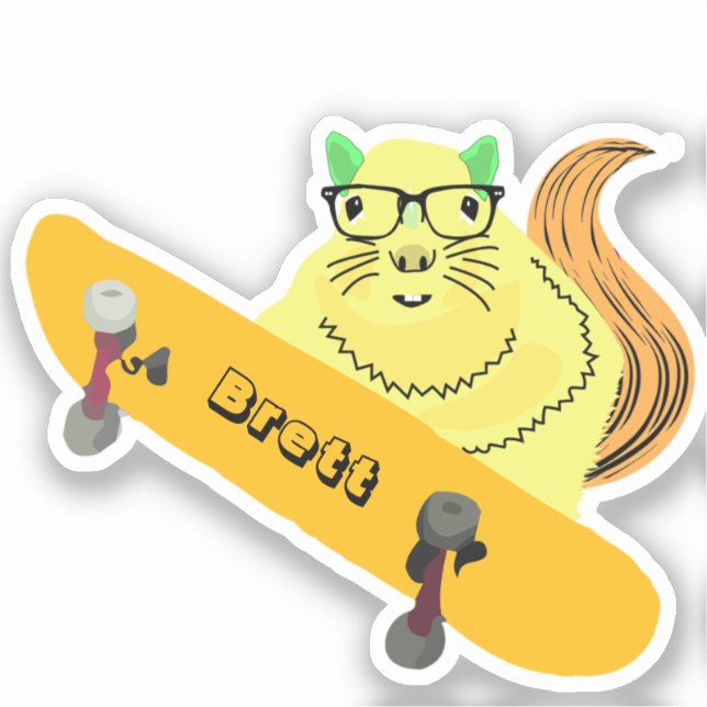 Pegatina Naughty Squirrel #409 Brett Skateboard (Anverso)