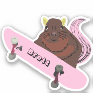 Pegatina Naughty Squirrel #412 Skateboarding
