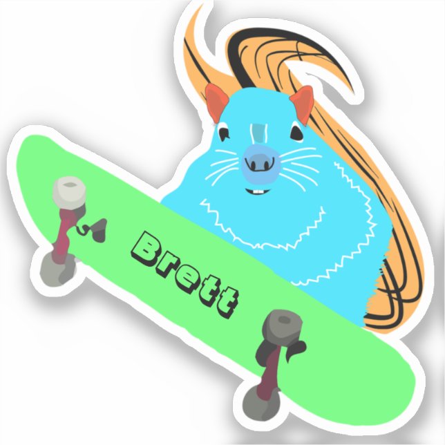 Pegatina Naughty Squirrel #430 Brett Skateboarding (Anverso)