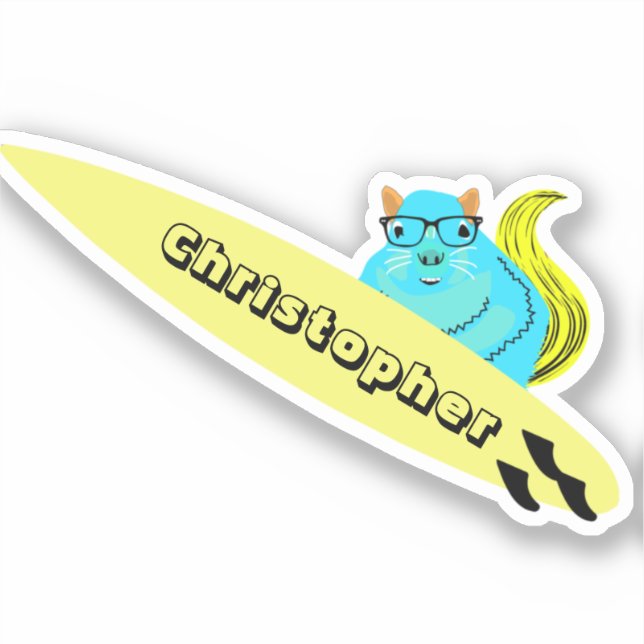 Pegatina Naughty Squirrel #471 Surfing (Anverso)
