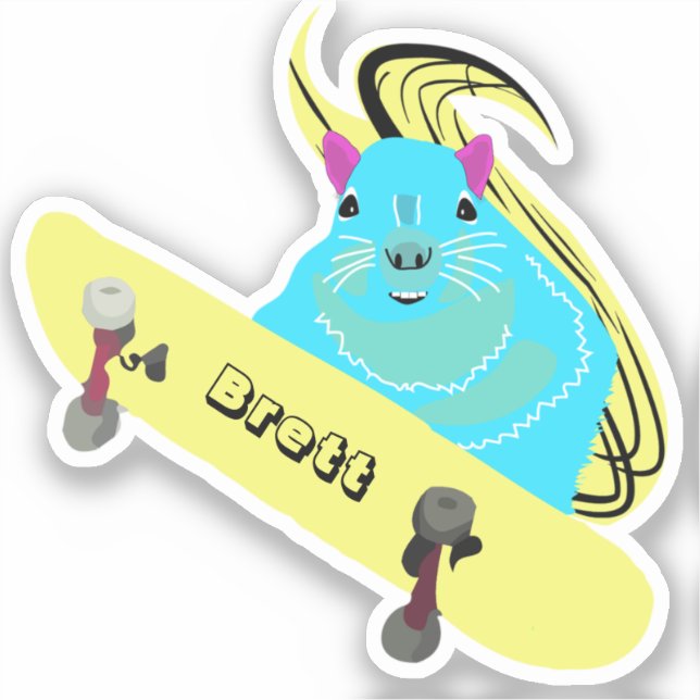 Pegatina Naughty Squirrel #495 Brett Skateboarding (Anverso)
