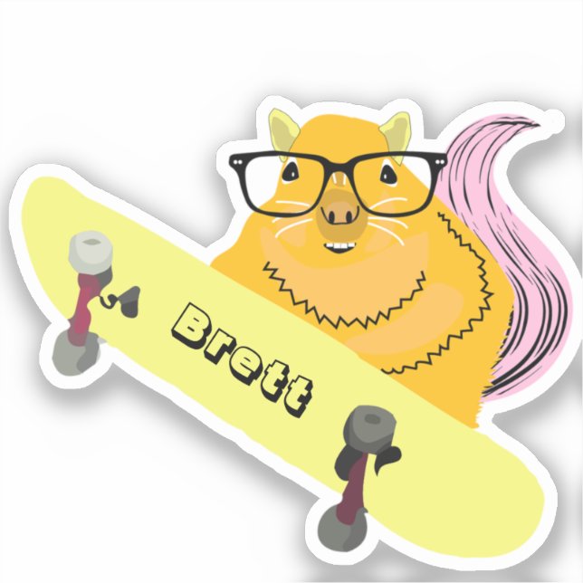 Pegatina Naughty Squirrel #535 Brett Skateboarding (Anverso)