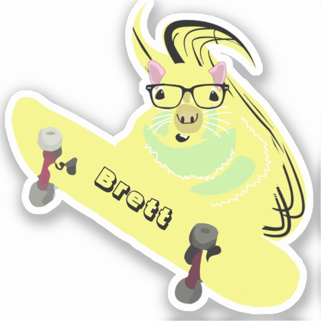 Pegatina Naughty Squirrel #563 Brett Skateboarding (Anverso)
