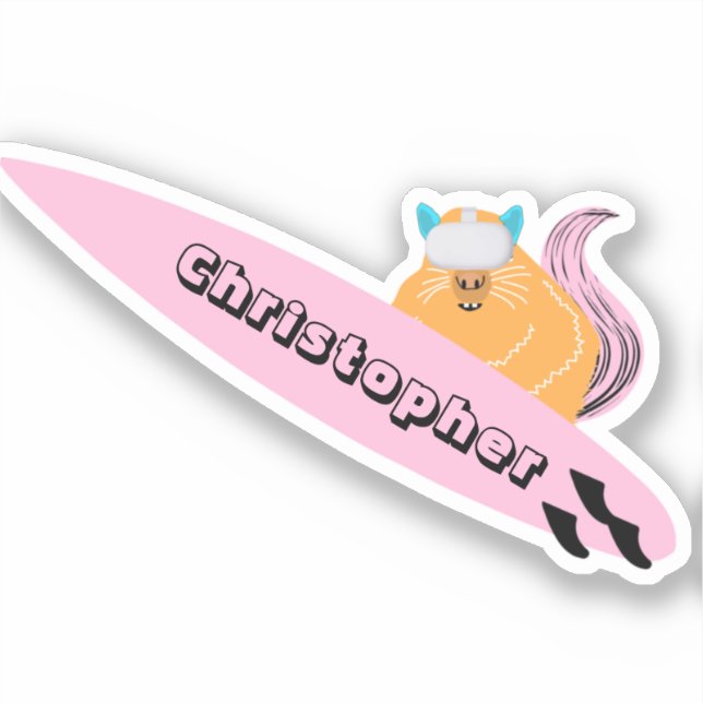 Pegatina Naughty Squirrel #592 Surfing (Anverso)