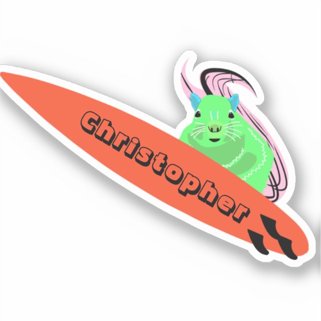 Pegatina Naughty Squirrel #652 Surfing (Anverso)