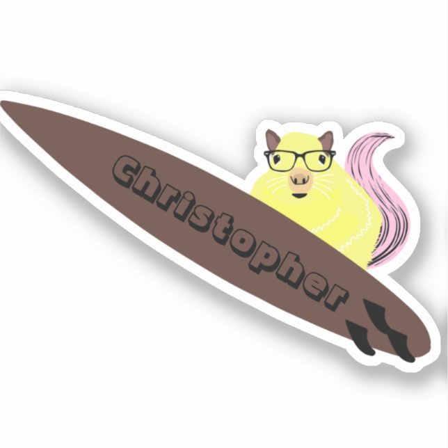 Pegatina Naughty Squirrel #664 Surfing (Anverso)