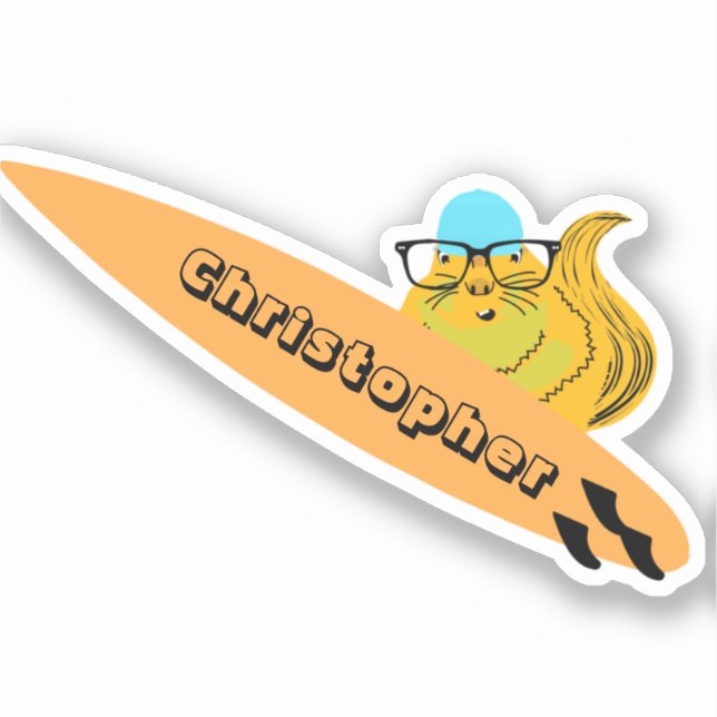 Pegatina Naughty Squirrel #672 Surfing (Anverso)