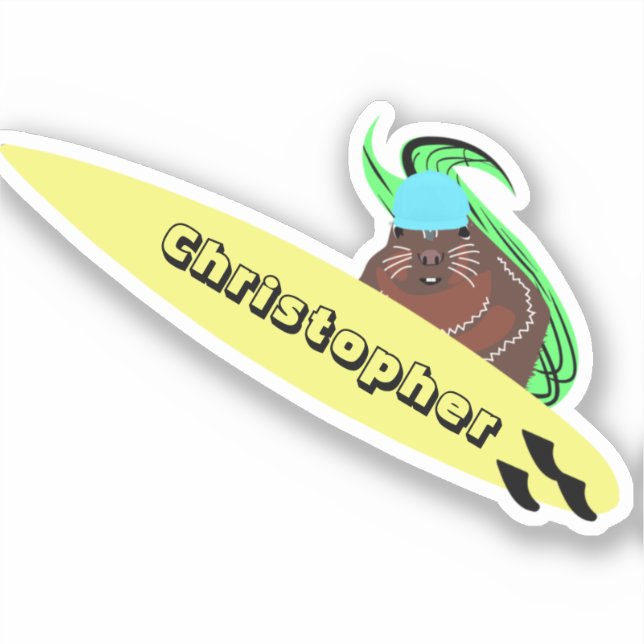 Pegatina Naughty Squirrel #693 Surfing (Anverso)