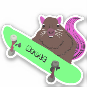 Pegatina Naughty Squirrel #708 Brett Skateboarding