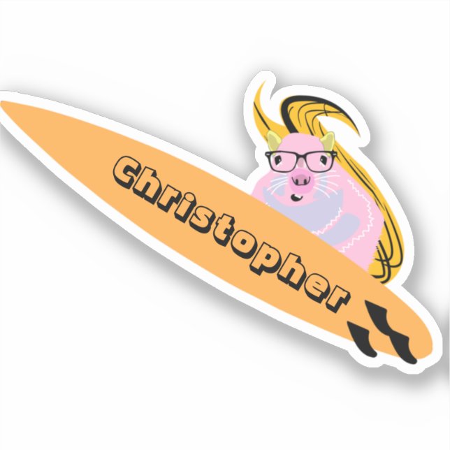 Pegatina Naughty Squirrel #719 Surfing (Anverso)